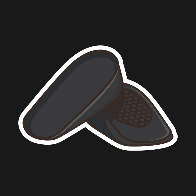 Comfortable shoes arch support insoles Sticker vector illustration. Fashion object icon concept. Two-layered shoe arch support insole sticker design icon with shadow. by AlviStudio