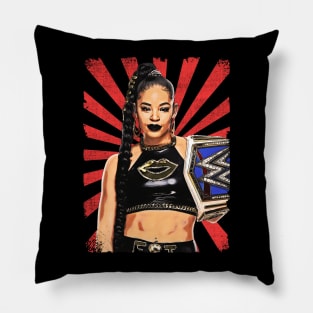 Bianca Belair Wrestling Vintage Fan Art Pillow