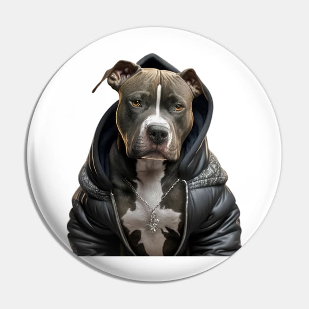 American Staffordshire Terrier Harlem style Pin by Unboxed Mind of J.A.Y LLC 