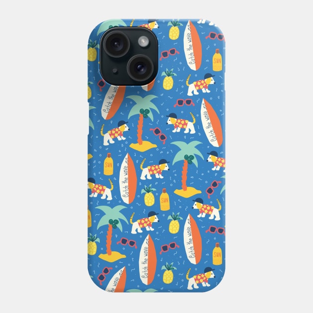 Surfing Dog Blue Phone Case by Sandra Hutter Designs