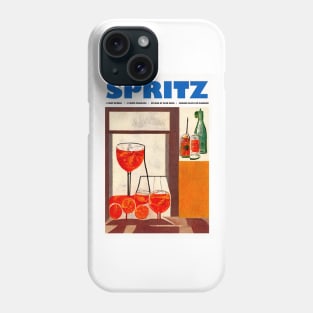 Retro Classic Spritz Poster Drinks at Home Homebar, Kitchen Bar Prints, Vintage Drinks, Recipe, Wall Art Phone Case