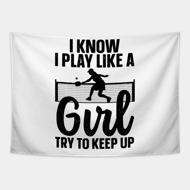 Cool Pickleball Design For Women Girls Pickleball Player Tapestry by rhazi mode plagget