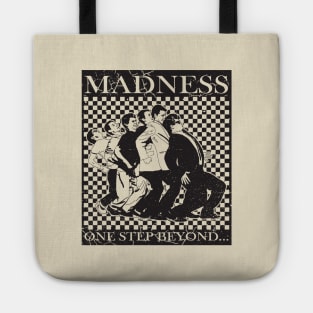 Madness - Retro Checkerboard Black Tote