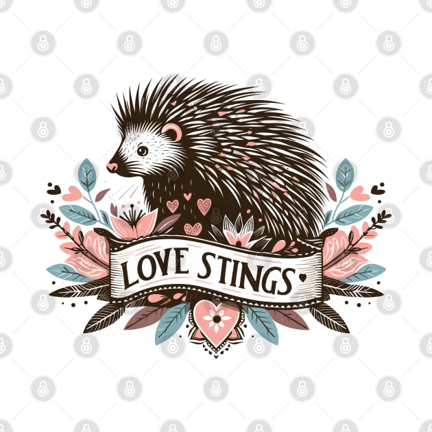 Love stings, hedgehog lover by PrintSoulDesigns
