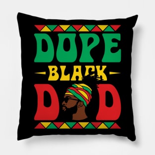 Dope Black Dad Funny Juneteenth Gift For Men Father's Day Pillow