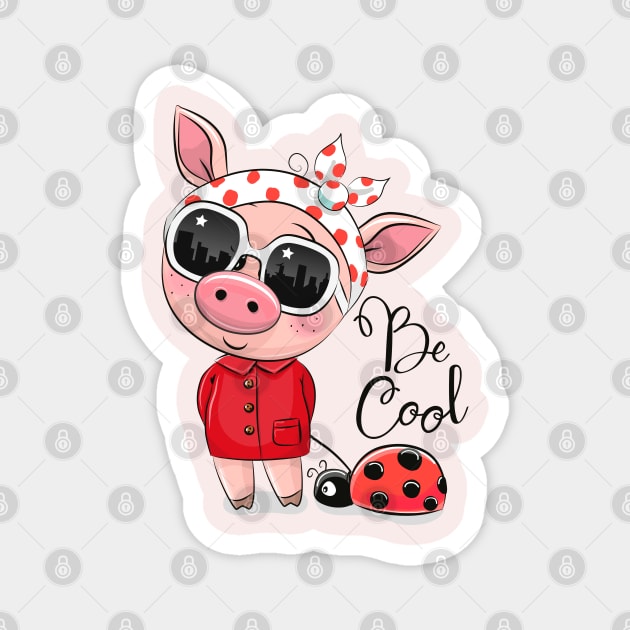 Cool Pig Magnet by Reginast777