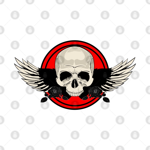 Wing Skull - RED by adamzworld