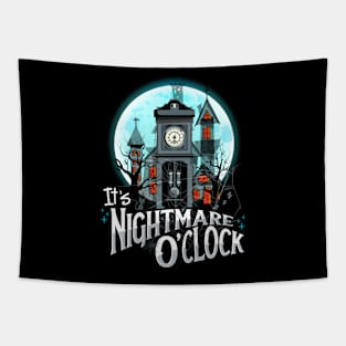 Creepy Clock Halloween Tapestry