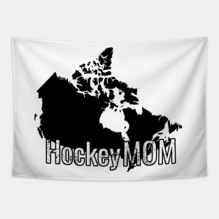 Hockey Mom with Canada outline Tapestry