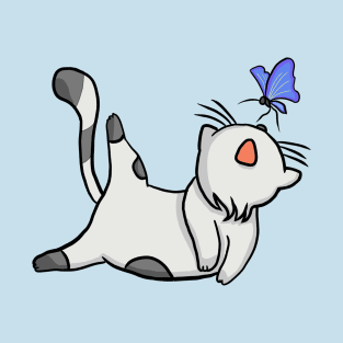 Cat and Butterfly T-Shirt