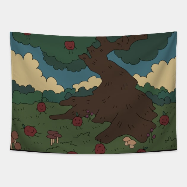 Happy Apple Bois Tapestry by greenishsapphire