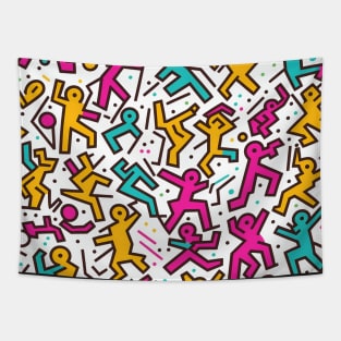 People in Panic - Graffiti Abstract Art Tapestry