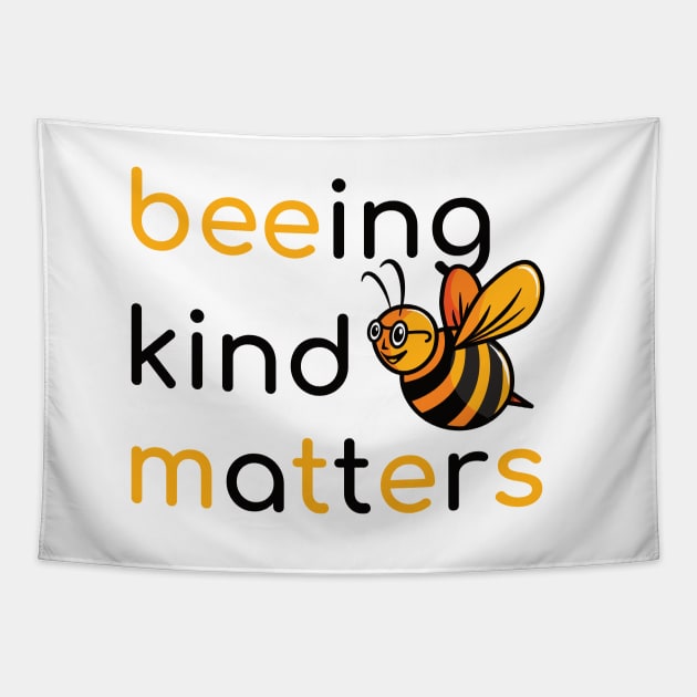 Being Kind Matters (black and yellow) Tapestry by dkdesigns27
