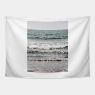 Blue Beach Waves Tapestry