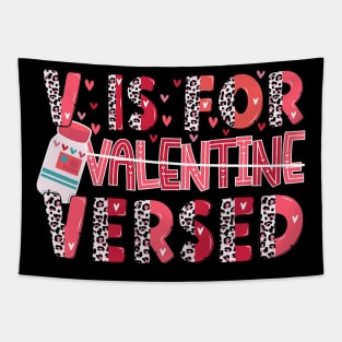 V Is For Versed Pacu Crna Nurse Funny Valentines Day Leopard Tapestry