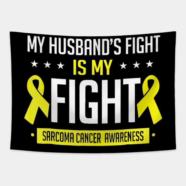 My Husband Sarcoma Cancer Awareness Tapestry by LaurieAndrew