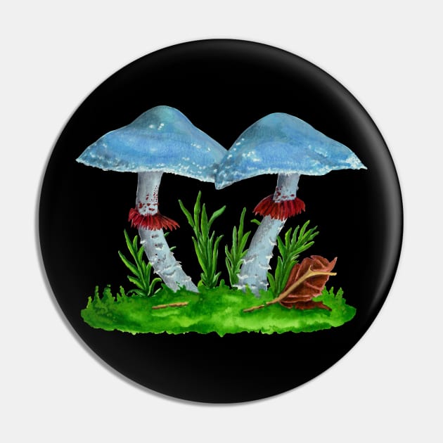 MUSHROOM ART SERIES: Psilocybe aeruginosa Pin by Colette