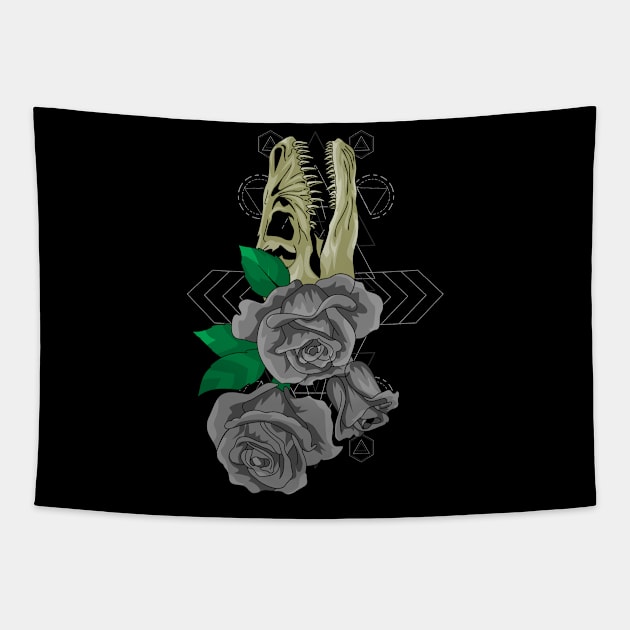 black rose flower Tapestry by SHINIGAMII