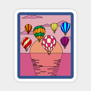 Retro Hot Air Balloons Balloon Ride Magnet