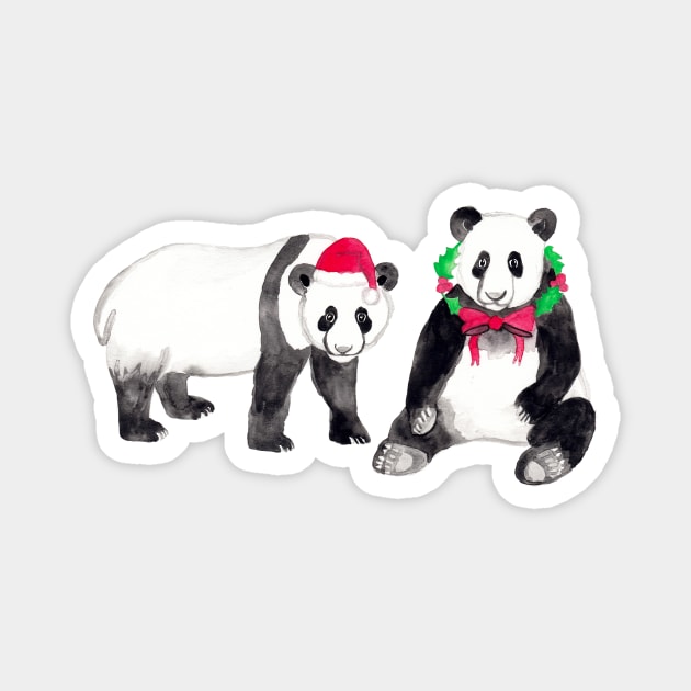 Deck The Halls With Pandas Magnet by tangerinetane