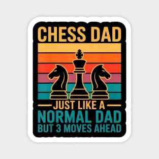 Vintage Chess Dad Retro Player Board Strategy Design For Fathers Magnet