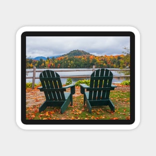 Adirondack Chairs in the Adirondacks. Mirror Lake Lake Placid NY New York Magnet