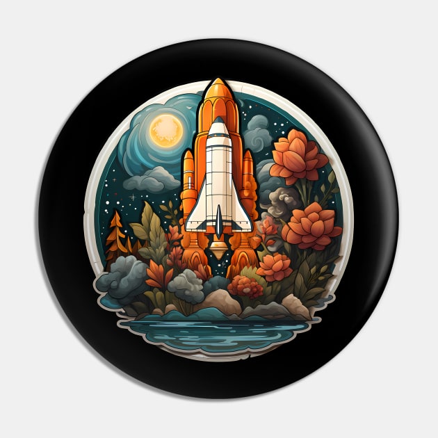 AI Generated Rocketship Pin by Keciu's Shop