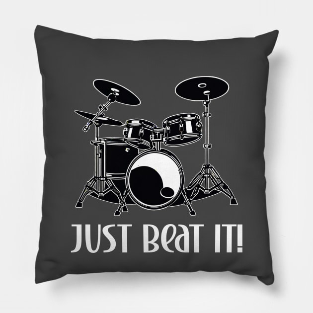 Drummer just beat it design Pillow by Edgi