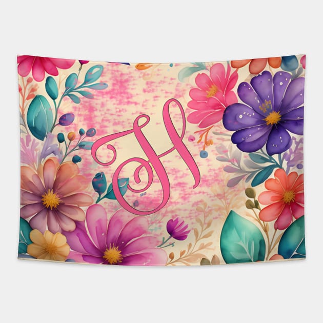 H in Pink Tapestry by Dreamy Spirit