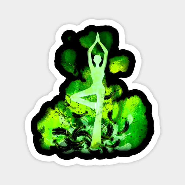 yoga green inv Magnet by Munayki