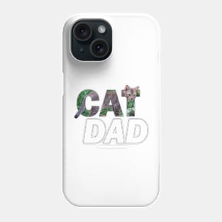 CAT DAD - brown cat oil painting word art Phone Case