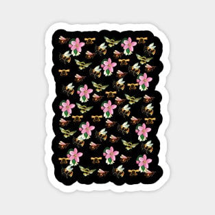 Honey Bees and Bumble Bees Pattern Magnet