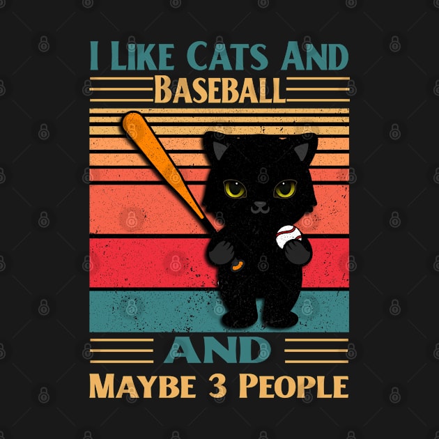 I Like Cats And Baseball Maybe 3 People,VINTAGE BASEBALL by happy6fox