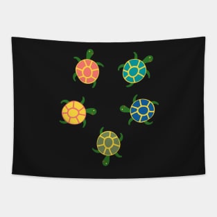 Turtles Flat Pattern Tapestry