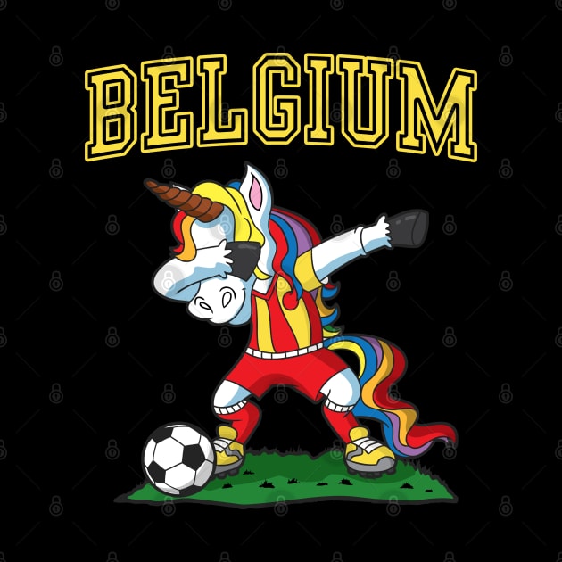 Belgium Soccer Football Unicorn Player Team Coach by E