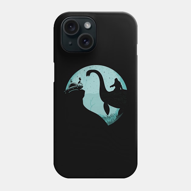 Bigfoot Loch Ness Alien Phone Case by Tesszero