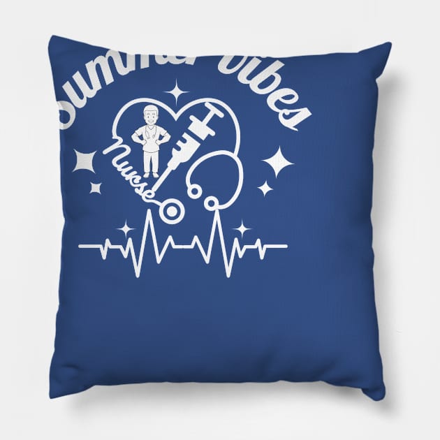 Summer vibes nurse Pillow by Cutiepunks