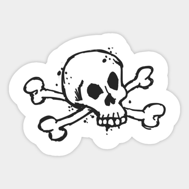 New School Skull And Cross Bones Original Art