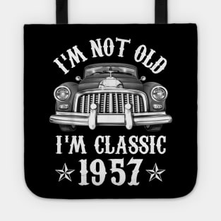 65 Year Old Vintage 1957 Classic Car 65th Birthday Gifts Tote