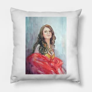 Watercolour portrait of an Eastern Dancer Pillow