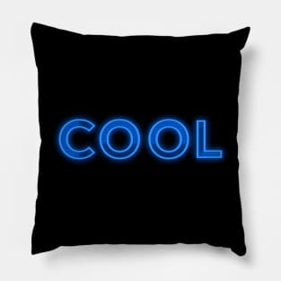 Cool Blue Neon Sign Pillow