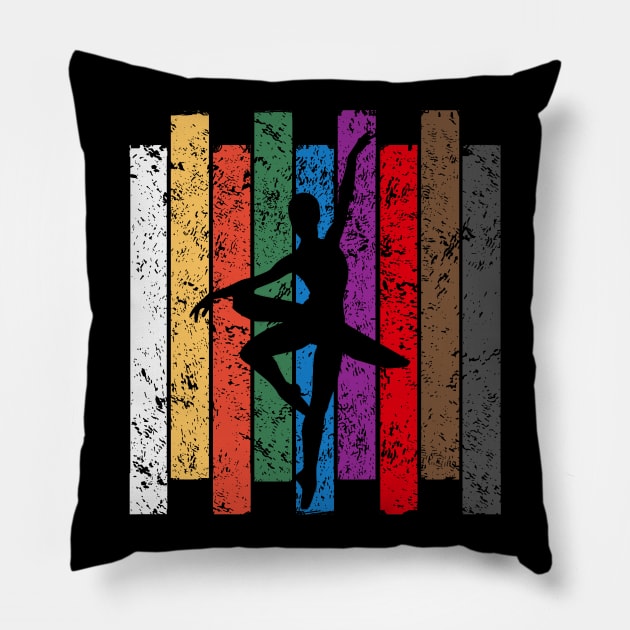 Retro Ballet Silhouette Pillow by LetsBeginDesigns