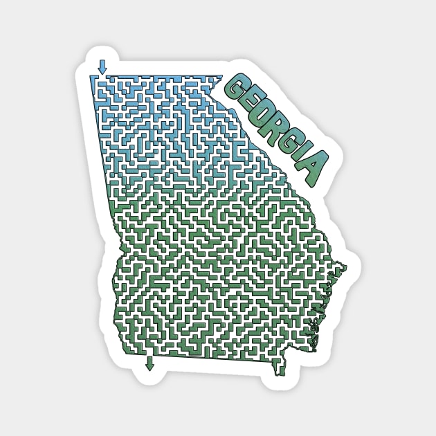 Georgia State Outline Maze & Labyrinth Magnet by gorff