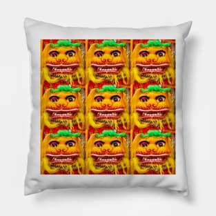 Golden red Chinese Dragon mask SQ 3x3 Pillow