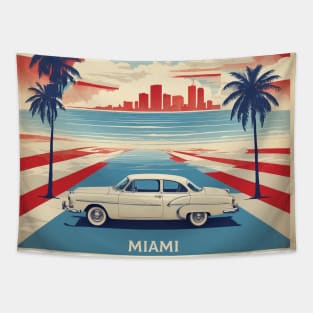 Miami Florida United States of America Tourism Vintage Poster Tapestry