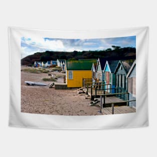 Beach Huts Hengistbury Head Dorset England UK Tapestry