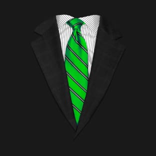 Green Suit Up! Realistic Suit and Tie Costume for Business Casual T-Shirt