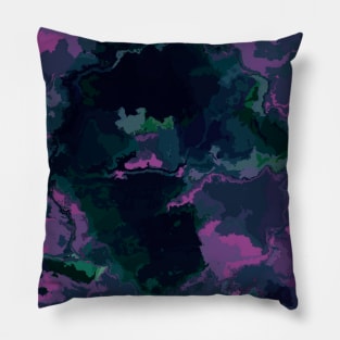 Navy Marble Pattern Watercolor Pillow