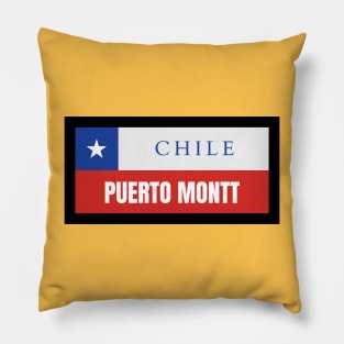 Puerto Montt City in Chile Flag Pillow