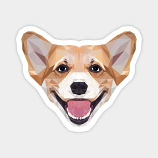 Welsh Corgi Low Poly Speed Art Magnet